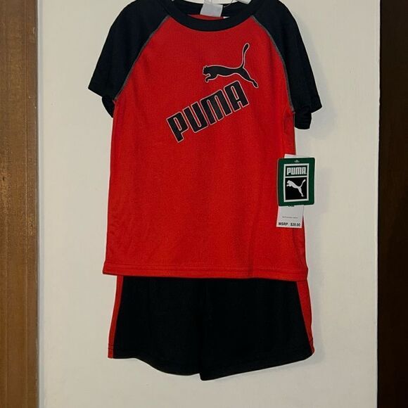 Nwt 24 puma red and black shorts matching set - Picture 1 of 2